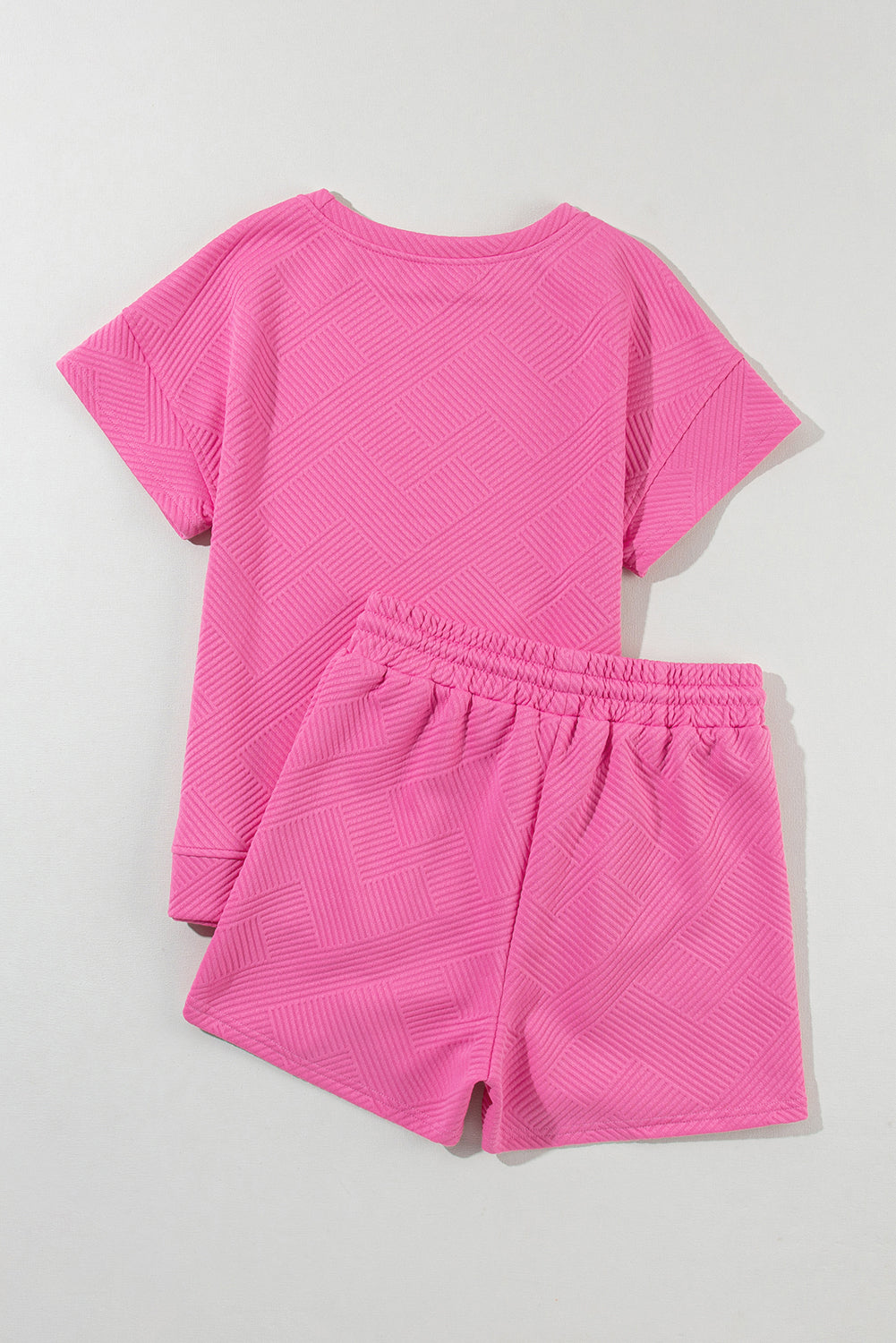 Strawberry Pink Sequined MAMA Letter Graphic Textured Short 2pcs Set Graphic Sets JT's Designer Fashion