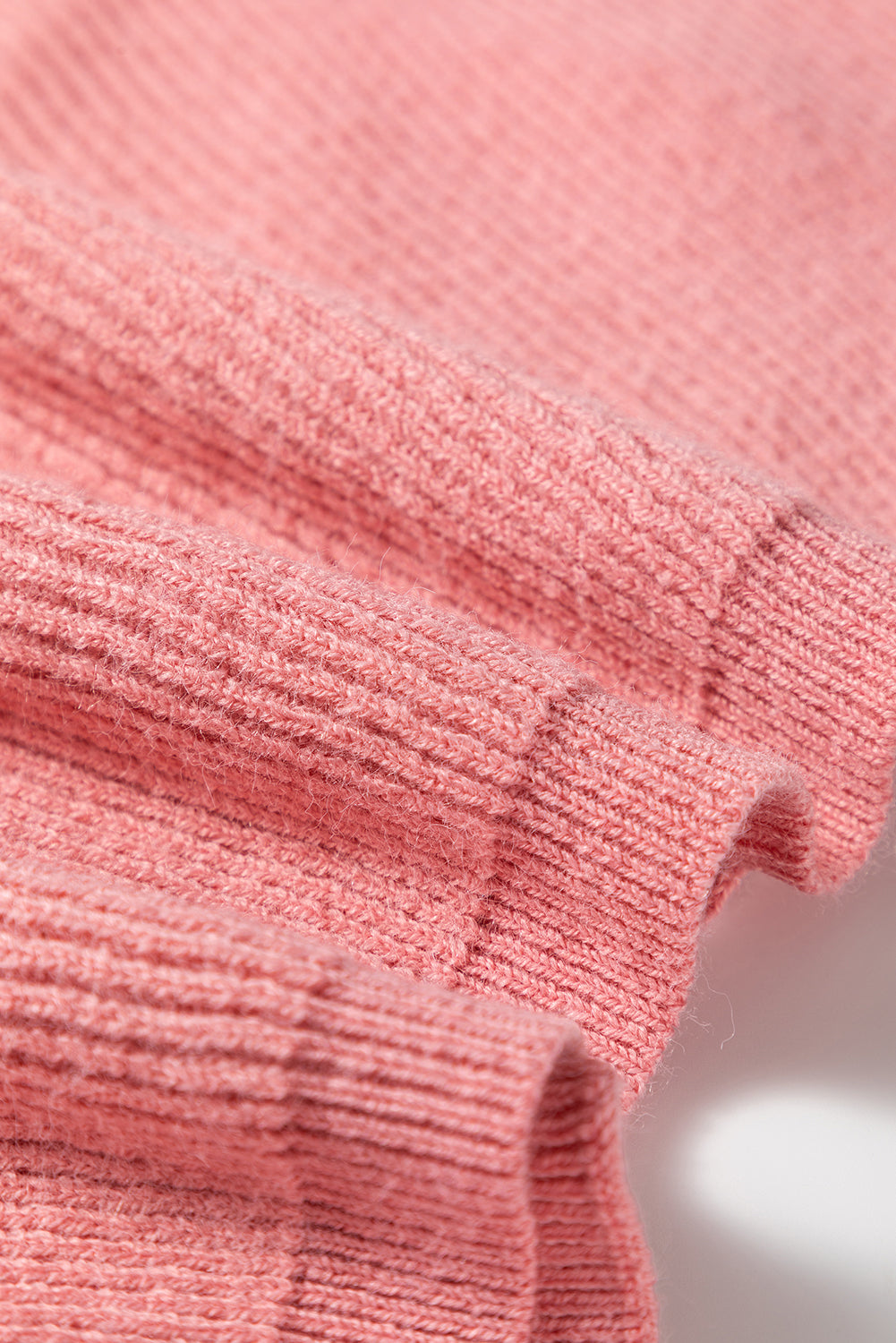 Light Pink Ribbed Knit Half Sleeve Plus Size Poncho Style Sweater Plus Size Sweaters & Cardigans JT's Designer Fashion