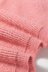 Light Pink Ribbed Knit Half Sleeve Plus Size Poncho Style Sweater Plus Size Sweaters & Cardigans JT's Designer Fashion