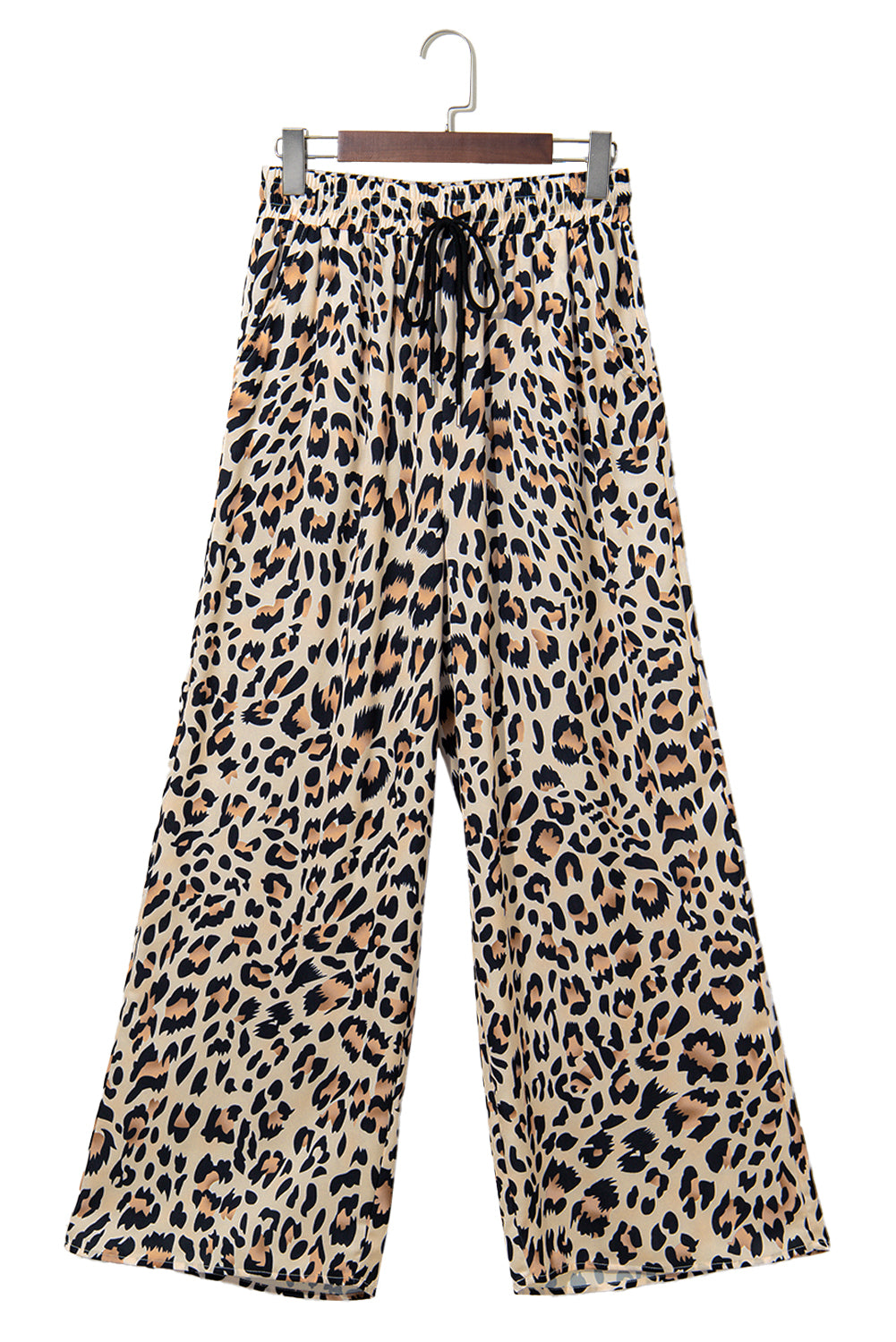Parchment Leopard Drawstring Flowy Wide Leg Pants Pants & Culotte JT's Designer Fashion