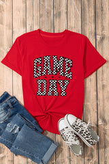 Red Checkered Game Day Graphic T Shirt Graphic Tees JT's Designer Fashion