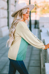 Leopard Patchwork Color Block Ribbed Long Sleeve Top Long Sleeve Tops JT's Designer Fashion