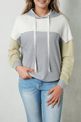 Gray Colorblock Patchwork Pullover Hoodie Sweatshirts & Hoodies JT's Designer Fashion