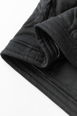 Black Solid Color Quilted Snap Button Jacket Jackets JT's Designer Fashion