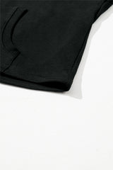 Black Solid Kangaroo Pocket Half Zipper Oversized Hoodie Sweatshirts & Hoodies JT's Designer Fashion