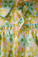 Green Boho Floral Print Frilly Detail Puff Sleeve Shirt Blouses & Shirts JT's Designer Fashion