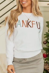 White Thankful Ivory Embroidered Sweater Sweaters JT's Designer Fashion