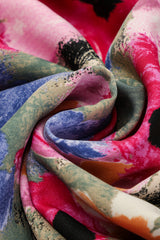Multicolour Floral Tie Neck Bubble Sleeve Shift Dress Floral Dresses JT's Designer Fashion
