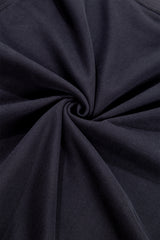 Black Plain Drop Shoulder Crewneck Pullover Sweatshirt Sweatshirts & Hoodies JT's Designer Fashion