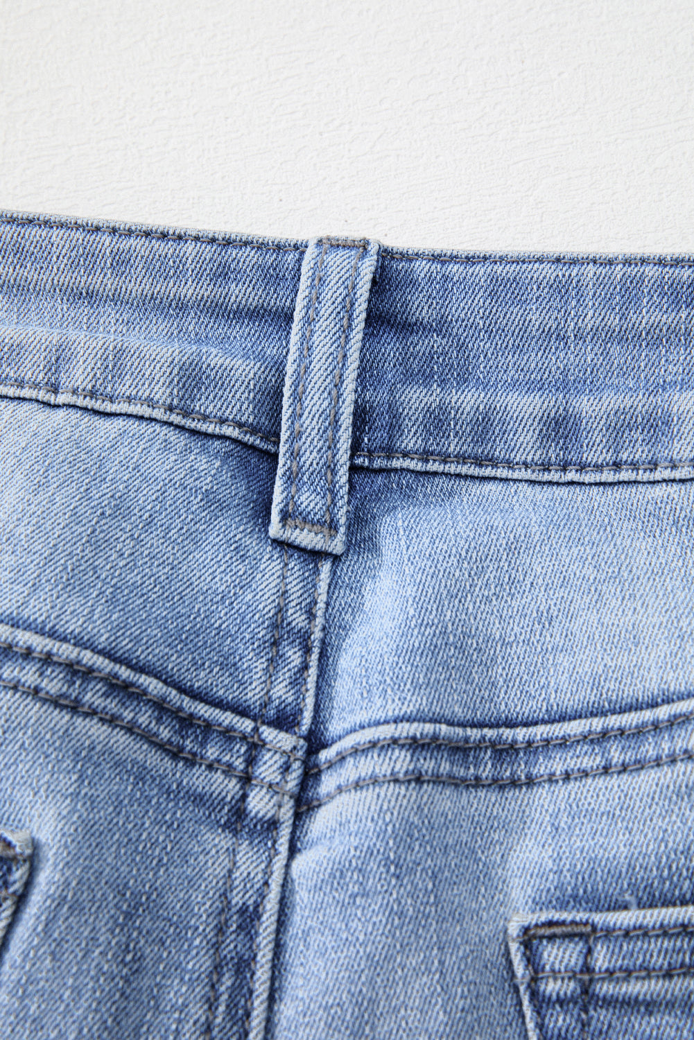 Beau Blue Mineral Wash Raw Hem High Waist Flared Jeans Jeans JT's Designer Fashion