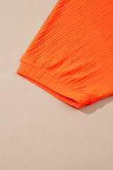 Orange Textured V Neck T Shirt and Shorts Set Short Sets JT's Designer Fashion
