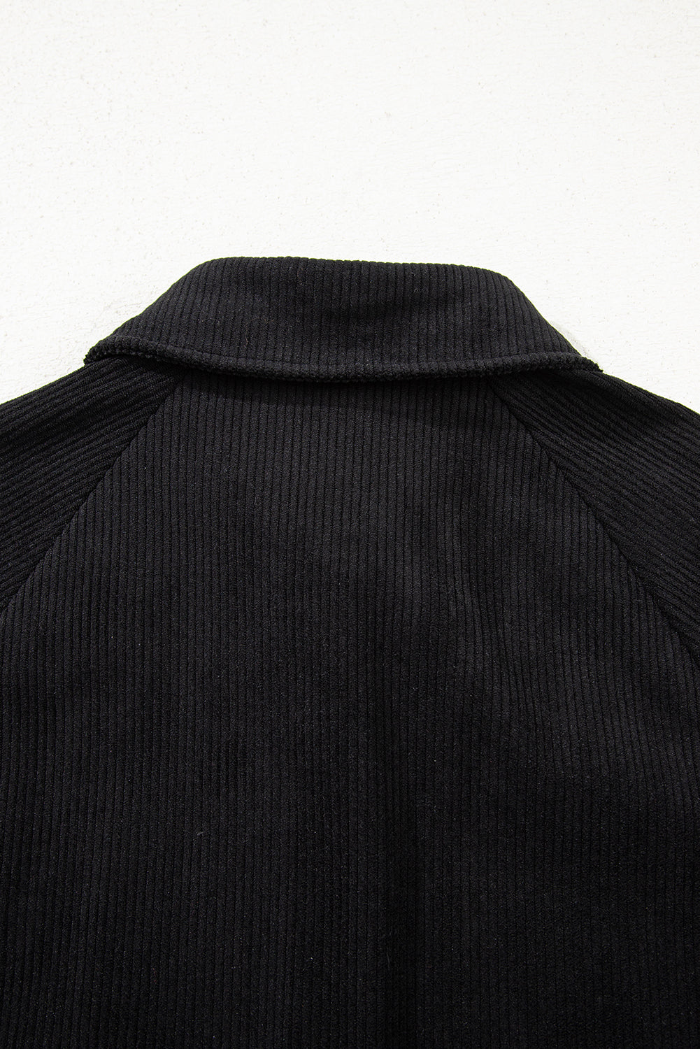 Black Corduroy Shirt Style Full Button Long Sleeve Shift Mini Dress Mini Dresses JT's Designer Fashion