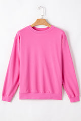 Bonbon Plain Drop Shoulder Crewneck Pullover Sweatshirt Sweatshirts & Hoodies JT's Designer Fashion