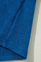 Bluing Solid Textured Crew Neck Short Set Short Sets JT's Designer Fashion