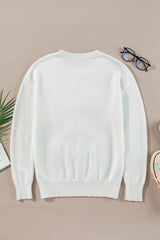 White Tinsel Merry and Bright Graphic Christmas Sweater Sweaters JT's Designer Fashion