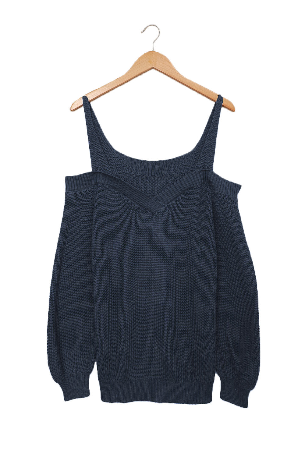 Dark Blue Dew Shoulder Juliette Knitted Sweater Sweaters & Cardigans JT's Designer Fashion
