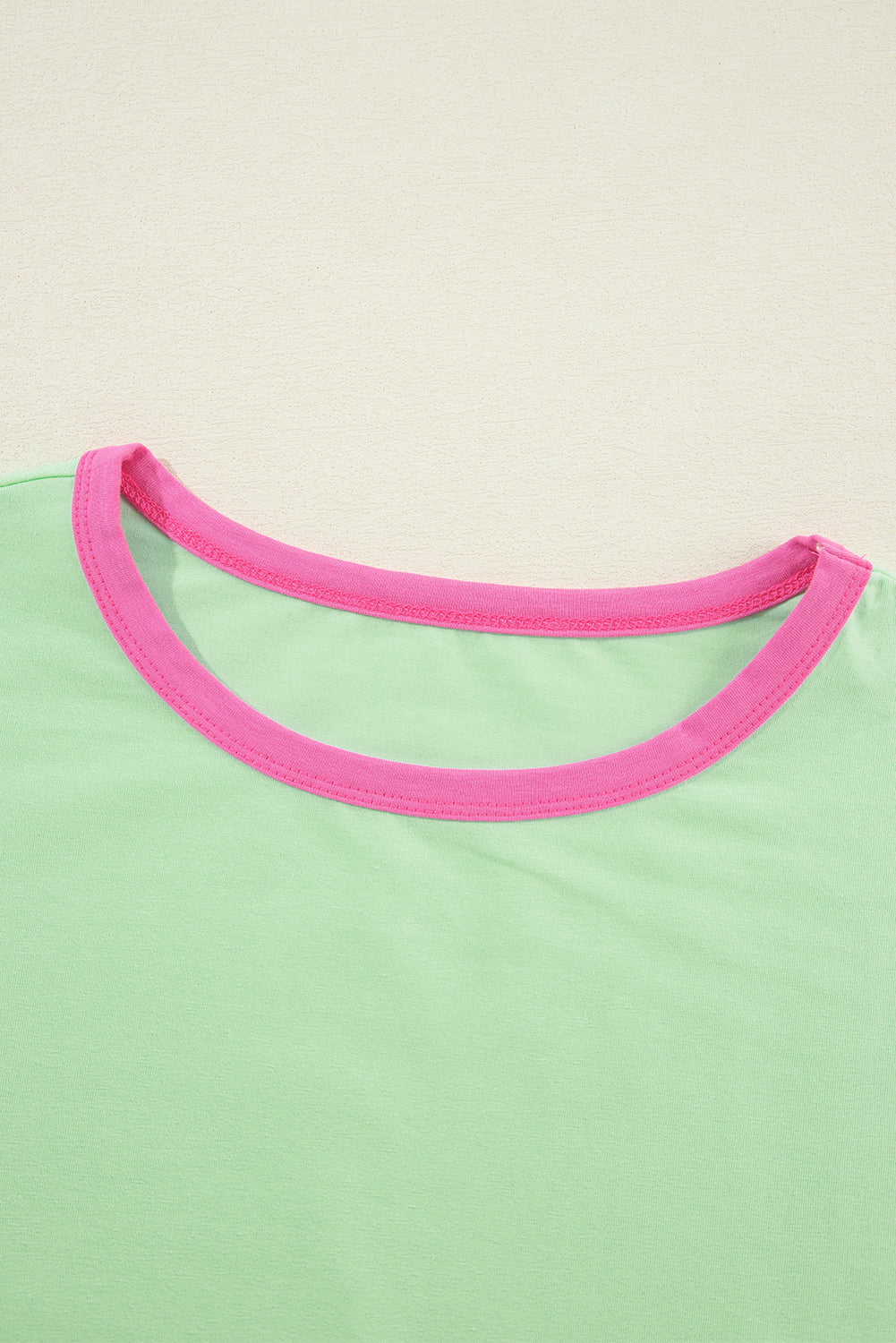 Green Colorblock Patchwork Long Sleeve Loose Top Long Sleeve Tops JT's Designer Fashion