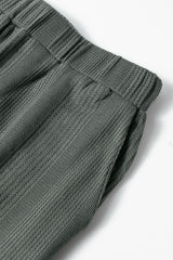 Duffel Green Solid Color Ribbed Ruffle Tank Top and Pants Set Pant Sets JT's Designer Fashion