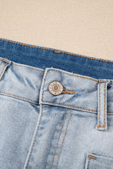 Beau Blue Light Wash High Rise Denim Shorts Denim Shorts JT's Designer Fashion