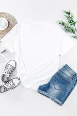 White AMERICA Star Graphic Round Neck Tee Graphic Tees JT's Designer Fashion