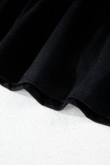 Black Wide Waistband Ruched Skort Casual Shorts JT's Designer Fashion