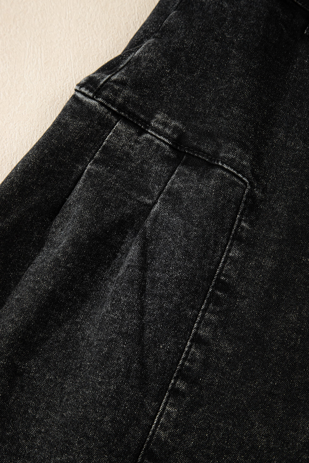 Dark Grey Pleated Wide Leg Mineral Wash Denim Pants Jeans JT's Designer Fashion