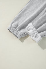 Light Grey Solid Color Fleece Lined Drawstring Waist Joggers Pants & Culotte JT's Designer Fashion