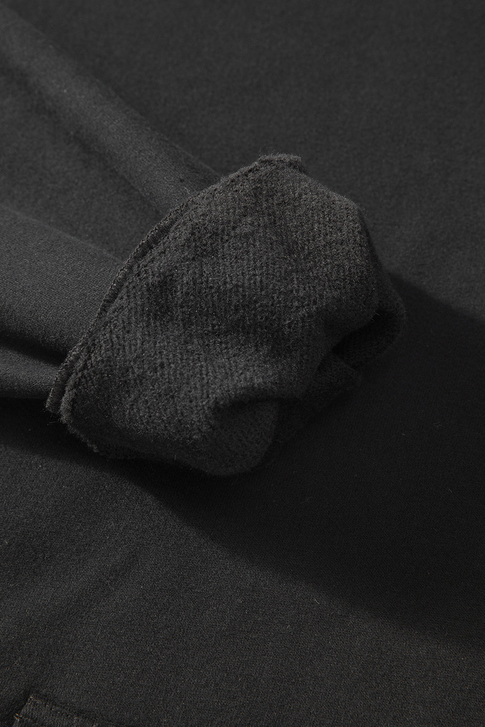 Black Fleece Lined Kangaroo Pocket Drawstring Chunky Hoodie Sweatshirts & Hoodies JT's Designer Fashion