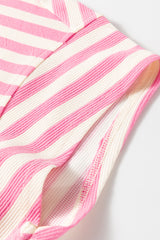 Rose Stripe Crew Neck T Shirt and Drawstring Shorts Set Short Sets JT's Designer Fashion