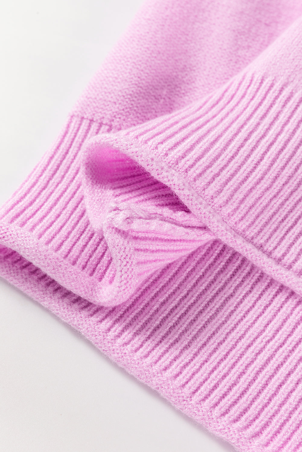 Pink Raw Edge Ribbed Detail Drop Shoulder Sweater Sweaters JT's Designer Fashion