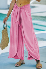 Bonbon Knotted Drop Waist Split Leg Relaxed Pants Pants & Culotte JT's Designer Fashion