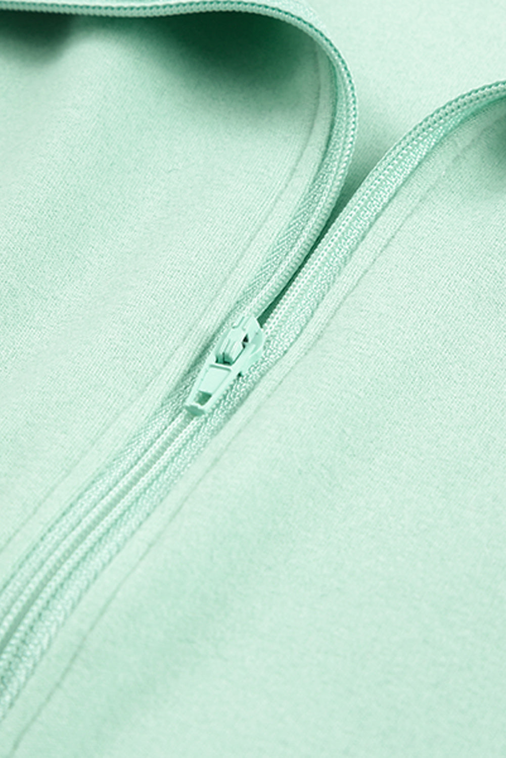 Green Zip Front Pocketed Pullover Sweatshirt Sweatshirts & Hoodies JT's Designer Fashion