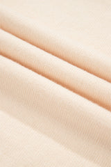 Beige Cable Texture Bohemian Ruffle Hem Patchwork Sweater Sweaters JT's Designer Fashion