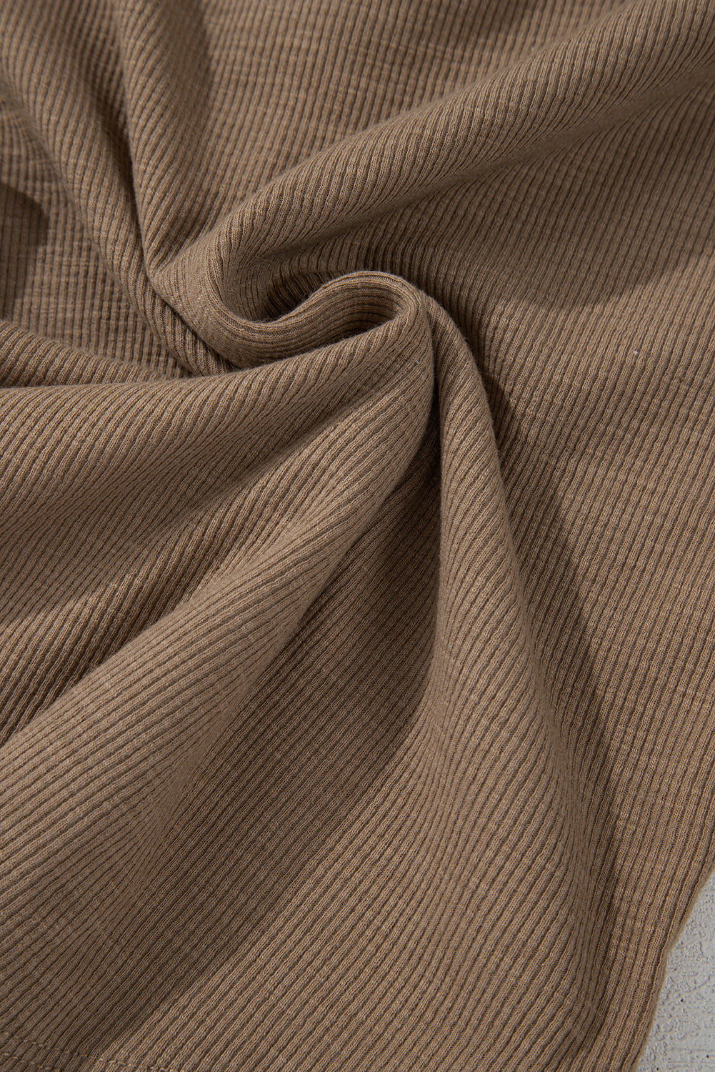 Chestnut Anglaise Broider Ribbed Long Sleeve Top Long Sleeve Tops JT's Designer Fashion