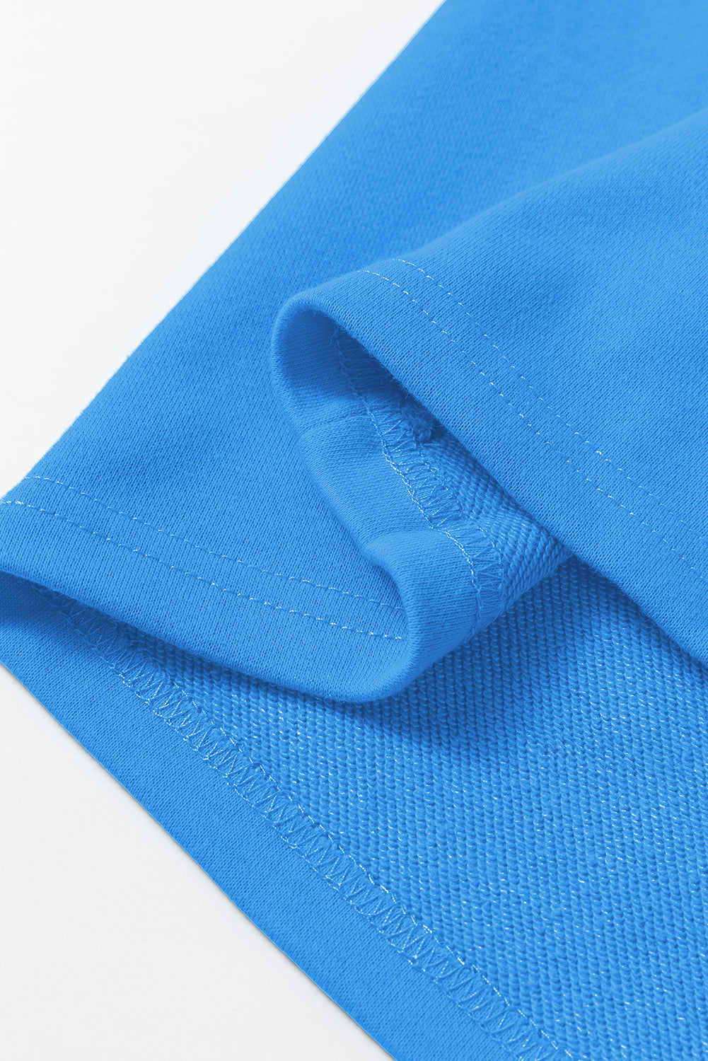 Sky Blue Solid Color Drop Shoulder Long Sleeve Basic Sweatshirt Sweatshirts & Hoodies JT's Designer Fashion