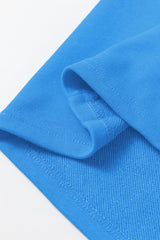 Sky Blue Solid Color Drop Shoulder Long Sleeve Basic Sweatshirt Sweatshirts & Hoodies JT's Designer Fashion
