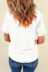 White Easter Egg Bow Bunny Ear Printed T Shirt Graphic Tees JT's Designer Fashion