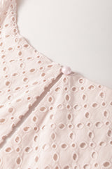 Delicacy Embroidered Eyelets Ruffled Hem Sleeveless Mini Dress Mini Dresses JT's Designer Fashion