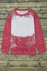 Fiery Red Tie-dyed Crew Neck Pullover Sweatshirt Sweatshirts & Hoodies JT's Designer Fashion