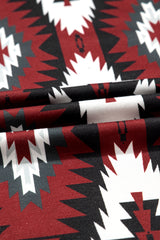 Red Western Aztec Printed Long T-shirt Dress T Shirt Dresses JT's Designer Fashion