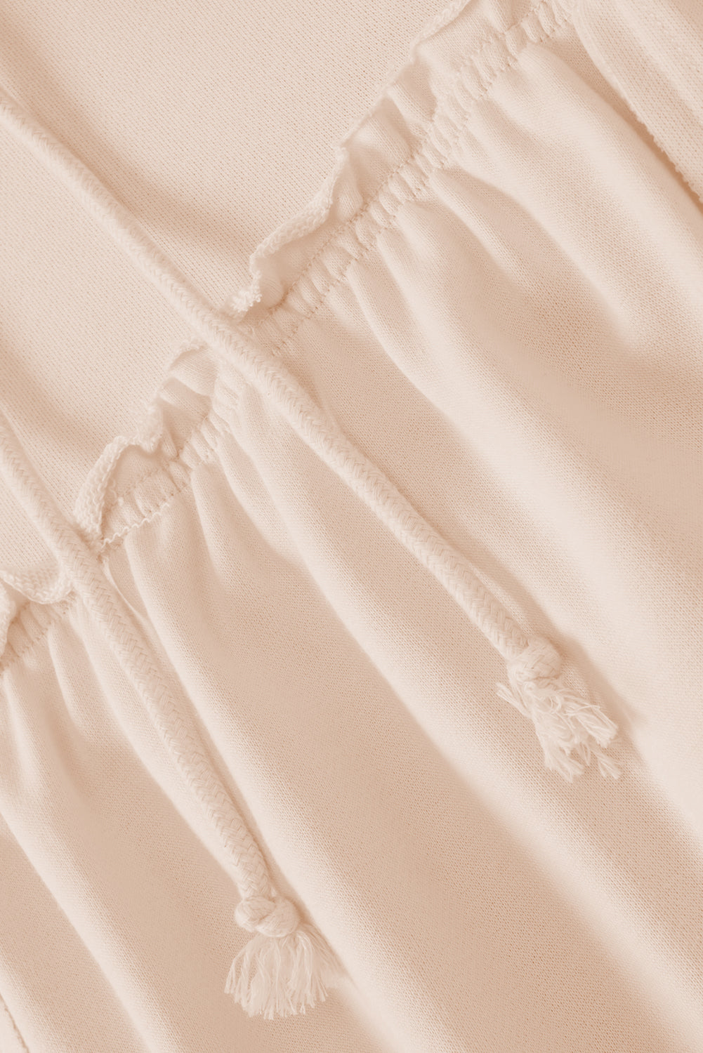 Beige Frill Exposed Seam Cowl Neck Oversized Sweatshirt Sweatshirts & Hoodies JT's Designer Fashion