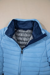 Myosotis Solid Color Quilted Zip-up Puffer Jacket Jackets JT's Designer Fashion