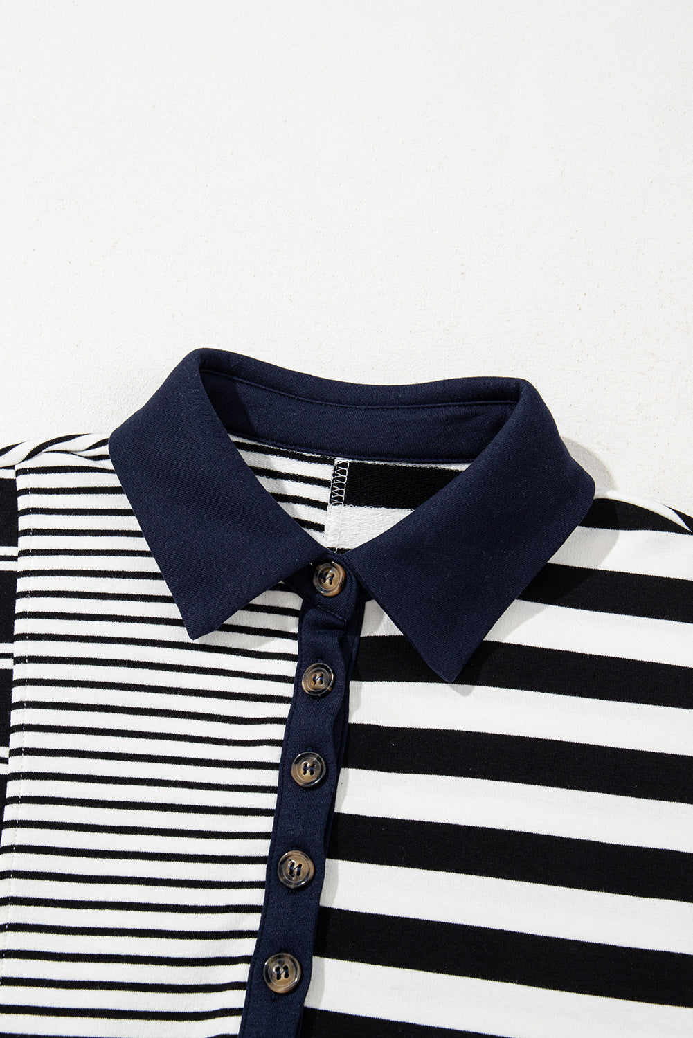 Black Stripe Half Placket Polo T Shirt Dress T Shirt Dresses JT's Designer Fashion