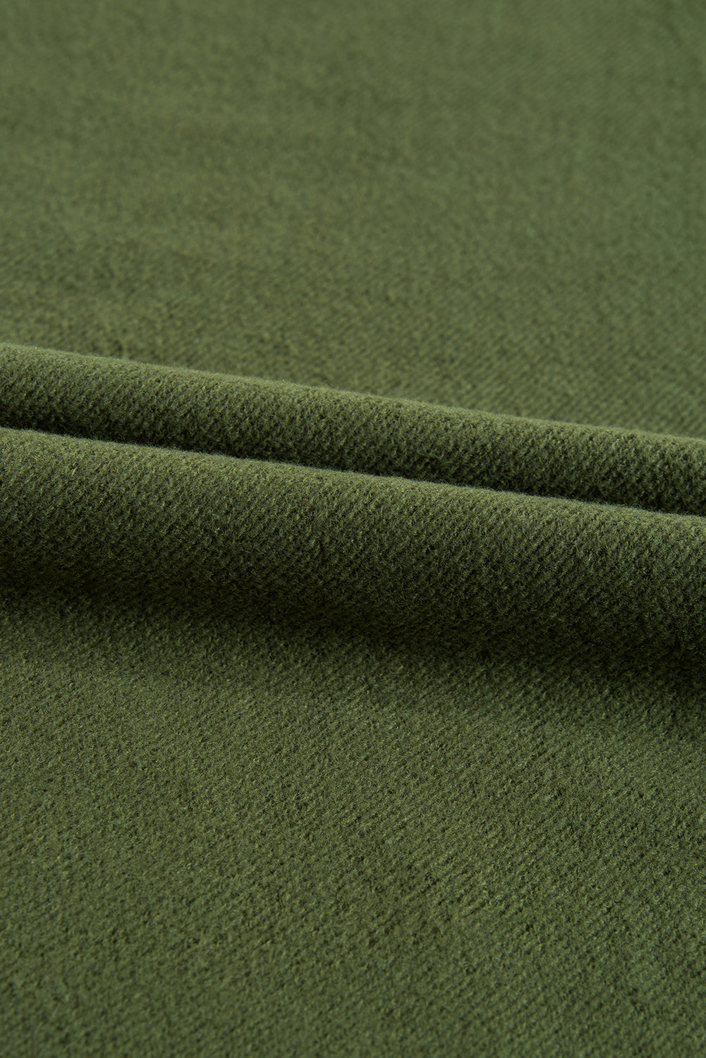 Moss Green Fleece Lined Half Zipper Kangaroo Pockets Loose Hoodie Sweatshirts & Hoodies JT's Designer Fashion