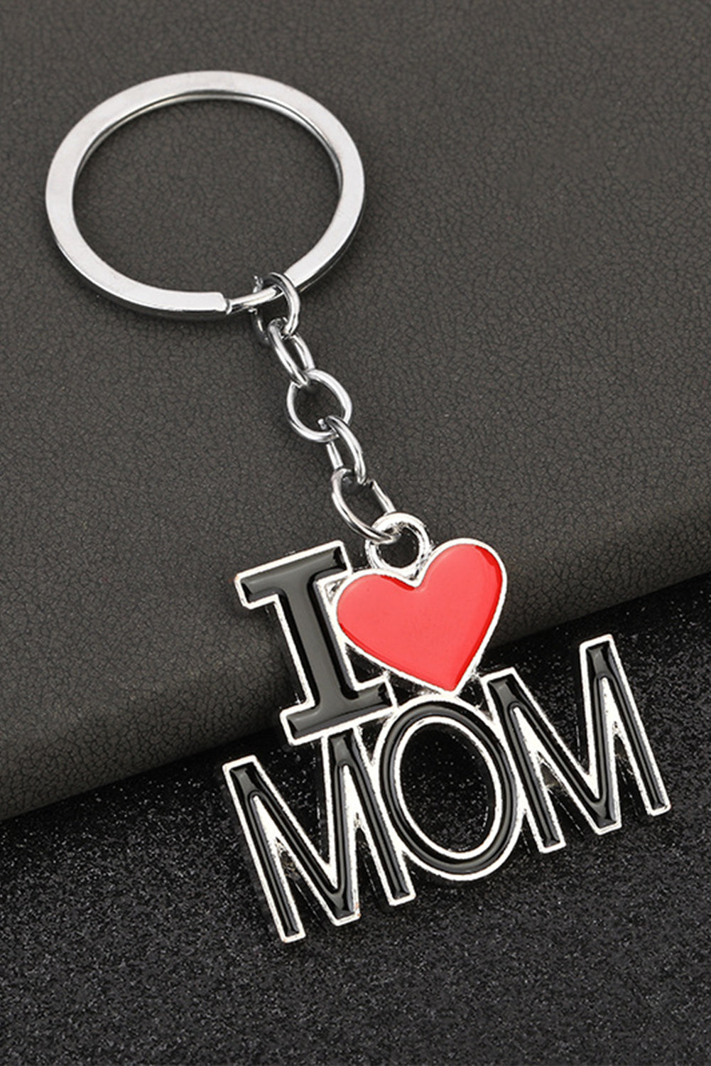 Black I LOVE MOM Keychain Other Accessories JT's Designer Fashion