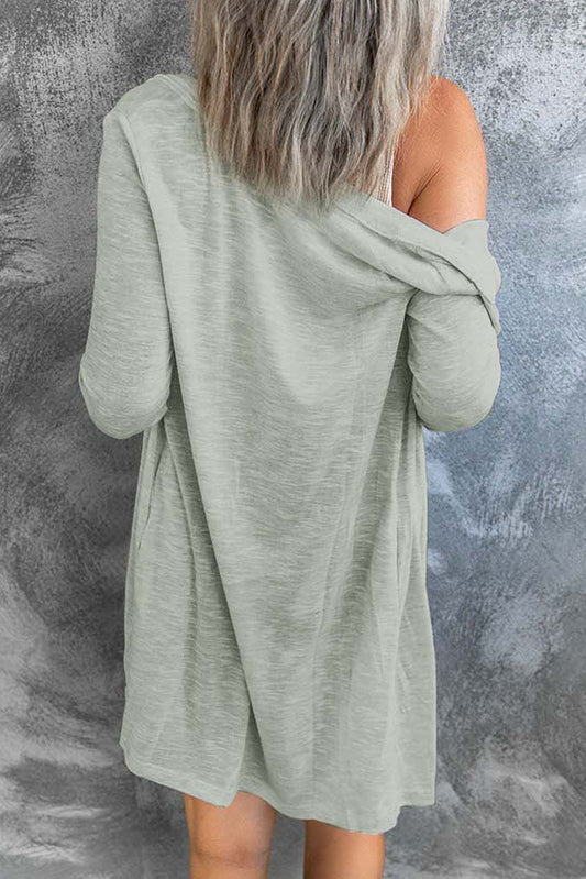 Solid Color Open-Front Buttons Cardigan Sweaters & Cardigans JT's Designer Fashion