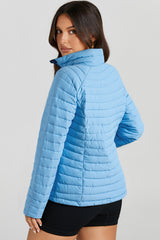 Myosotis Solid Color Quilted Zip-up Puffer Jacket Jackets JT's Designer Fashion