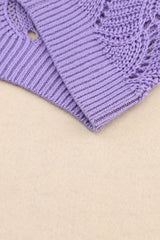 Pink Color Block Hollow Knitted Loose Sweater Sweaters JT's Designer Fashion
