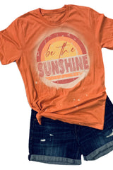 Orange Be The Sunshine Graphic Crewneck T Shirt Graphic Tees JT's Designer Fashion