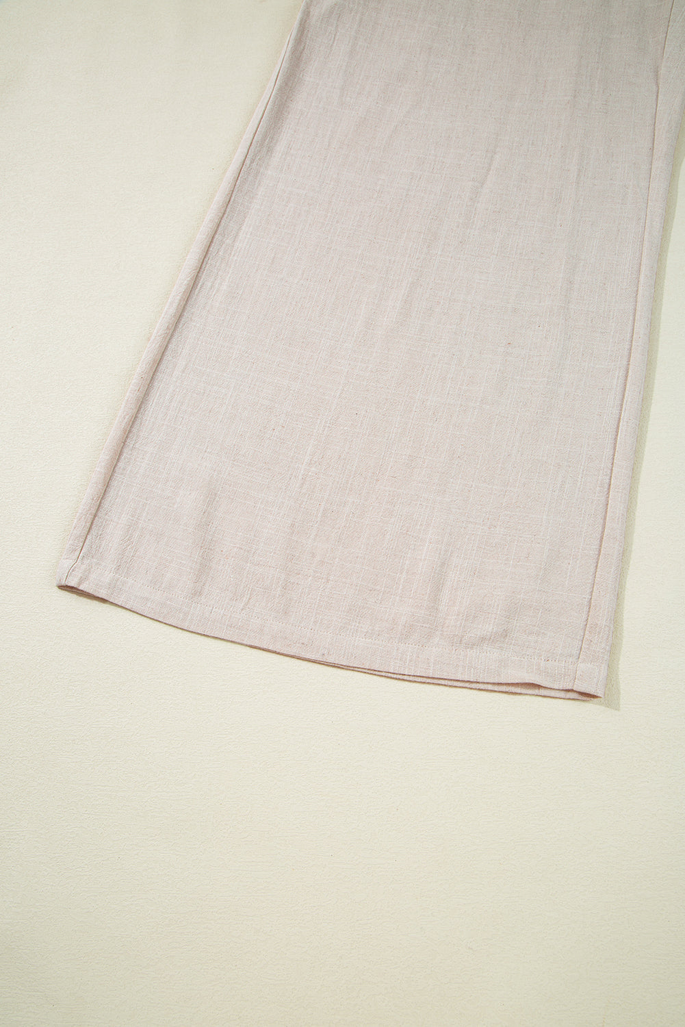 Beige Smocked High Waist Wide Leg Plus Size Pants Plus Size Bottoms JT's Designer Fashion